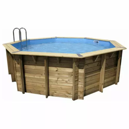 Piscina in legno ottagonale NorthWood 430 - Ø 4,30 h.1,20 m - Liner BLUE