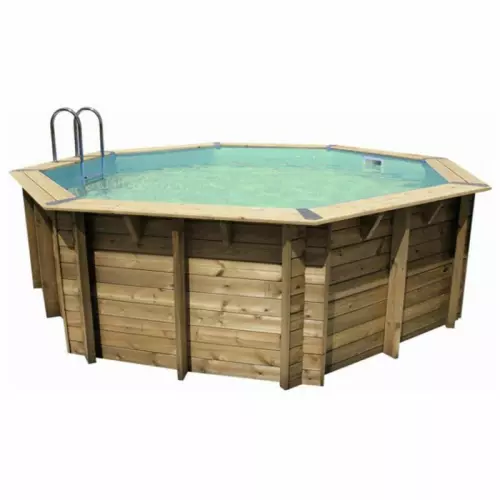 Piscina in legno ottagonale NorthWood 510 - Ø 5,10 h1,20 m - Liner BEIGE