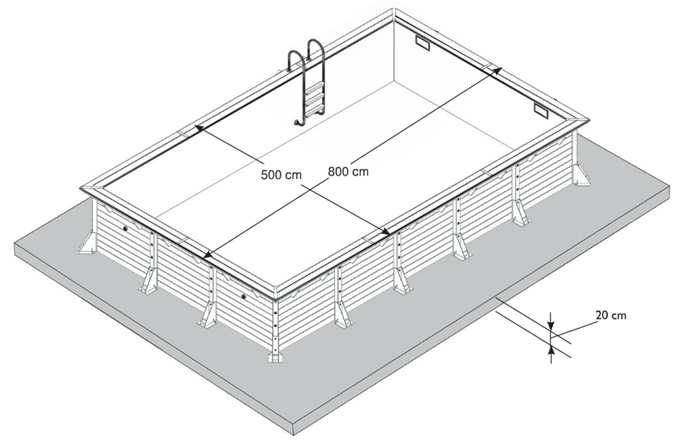 Dimensioni Piscina in legno Northwood 800
