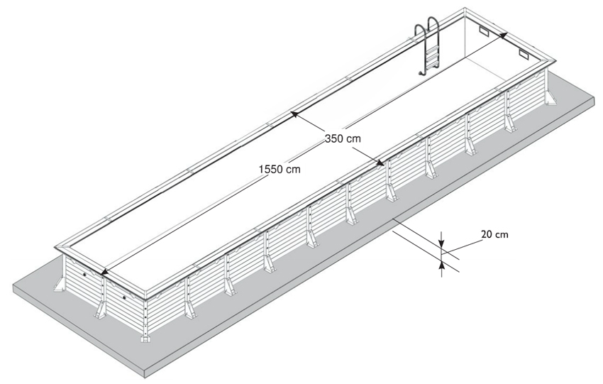 Dimensioni Piscina in legno Northwood 1550