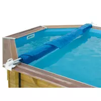 Rullo avvolgitore per piscine in legno esagonali e ottagonali fino a 4,70 m di larghezza