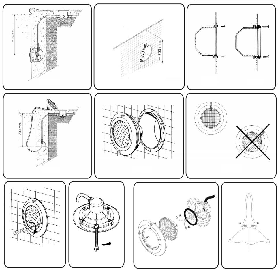 Nicchia faretto piscina