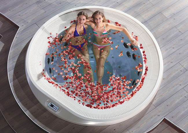 Vasca idromassaggio a sfioro