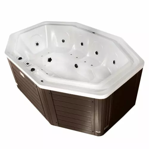 Vasca Idromassaggio a sfioro HOLLISTER con pannellatura esterna cioccolato e acrilico bianco