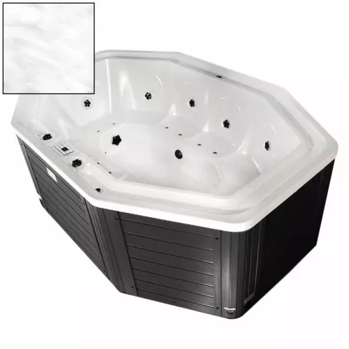 Vasca Idromassaggio a sfioro HOLLISTER con pannellatura esterna grafite e acrilico bianco marmorizzato