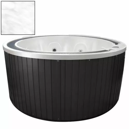 Vasca Idromassaggio a sfioro AUSTIN con pannellatura esterna nera e acrilico bianco marmorizzato