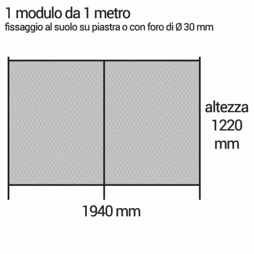 Recinzione BEETHOVEN RIGIDA h 1,22 x 1,94 m