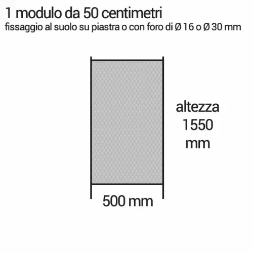 Recinzione BEETHOVEN RIGIDA h 1,55 x 0,50 m