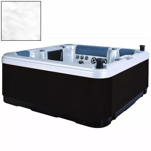 Vasca Idromassaggio CHARLESTON 4 posti 2,00 x 2,00 h 0,80 m : con pannellatura esterna nera e acrilico bianco marmorizzato