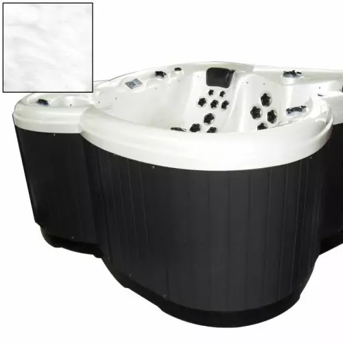 Vasca Idromassaggio BEVERLY 5 posti 2,20 x 2,20 h 0,99 m : con pannellatura esterna nera e acrilico marmorizzato