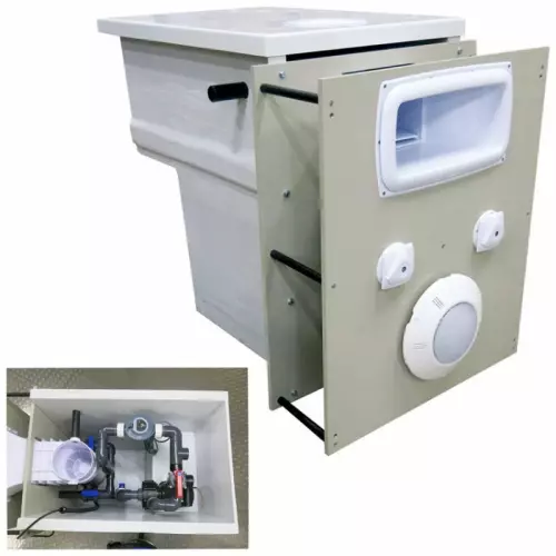 Muro filtrante Filtrinov per piscine in casseri - potenza 14 m³/h : BY-PASS e STERILIZZATORE