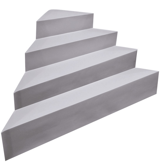 Scala interna ad angolo per piscina, h 1,20 m con 4 scalini per posa su liner