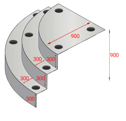 Dimensioni Scala in acrilico piscina
