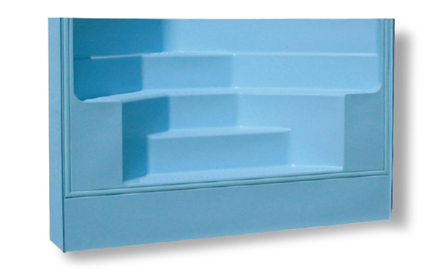 Scala interna ad angolo per piscina ANGLE, h 1,50 m con 4 scalini per posa su liner