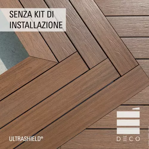 Listone in legno composito ULTRASHIELD Deco 2,3x13,8x220 cm per pavimentazione - Vendita al m² : Senza kit di installazione