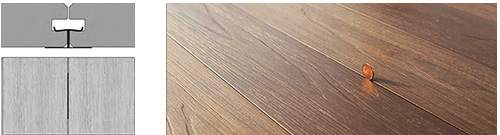 sistema di posa listone in legno fuga ridotta