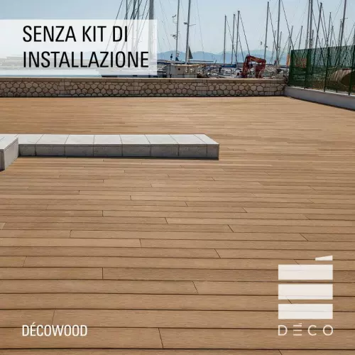 Listone in legno composito WPC DECOWOOD Deco 2,3x14,6x220 cm per pavimentazione - Vendita al m² : Senza kit di installazione