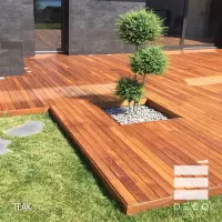Listone in legno TEAK Déco 1,9x12 cm per pavimentazione - Vendita al m²