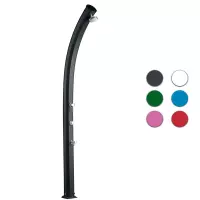 Doccia da giardino JOLLY CURVA con temporizzatore e lavapiedi, in alluminio