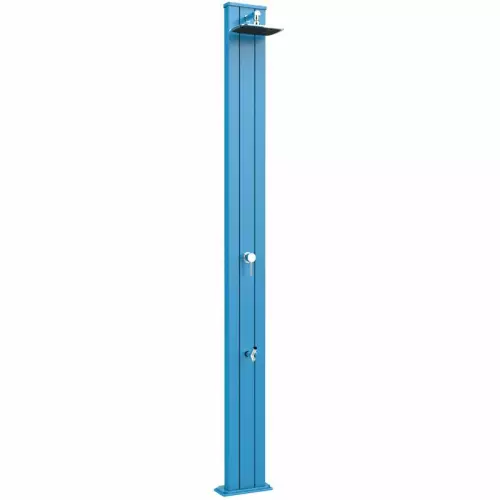 Doccia da esterno ad acqua calda e fredda SPRING S in alluminio, con lavapiedi : Colore BLU