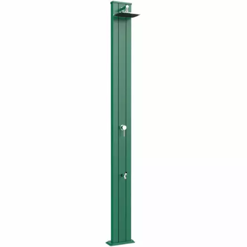 Doccia da esterno ad acqua calda e fredda SPRING S in alluminio, con lavapiedi : Colore VERDE