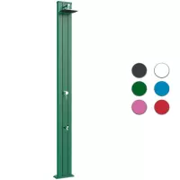 Doccia da esterno ad acqua calda e fredda SPRING S in alluminio, con lavapiedi