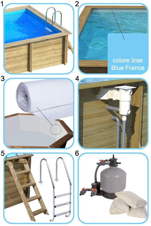 Materiale Incluso Piscina in legno fuori terra NaturalWood BWT WEVA 8x4