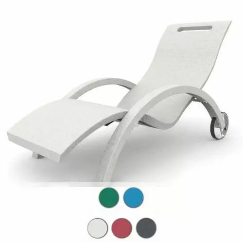 Lettino prendisole da giardino SERENDIPITY CHAISE in polietilene, da interno/esterno : Versione con SUPPORTO DA ESTERNO