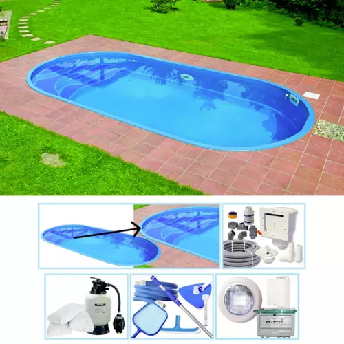 Piscina interrata in vetroresina IKAROS 6,00 x 3,00 - h.1,40 - BASE