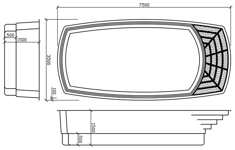 Piscina Calypso in vetroresina da interrare