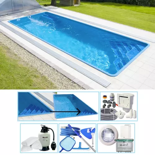Piscina interrata in vetroresina GEMINI 8,20 x 3,50 - h.1,50 - BASE