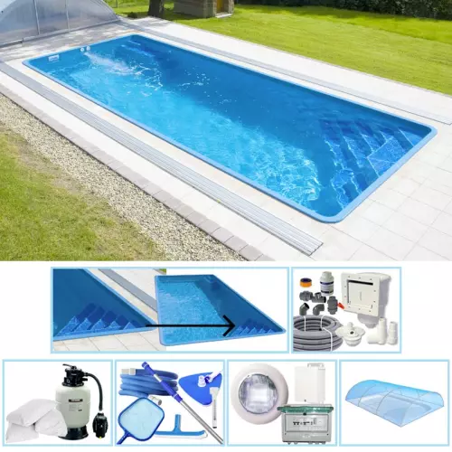 Piscina interrata in vetroresina GEMINI 8,20 x 3,50 - h.1,50 - PRO