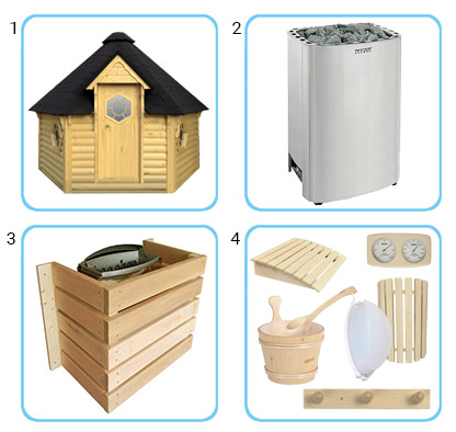 Sauna finlandese tradizionale da esterno - kit pro con riscaldatore elettrico