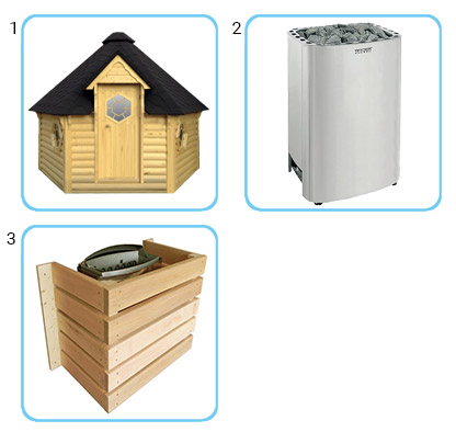 Sauna finlandese tradizionale da esterno - Kit standard con stufa elettrica