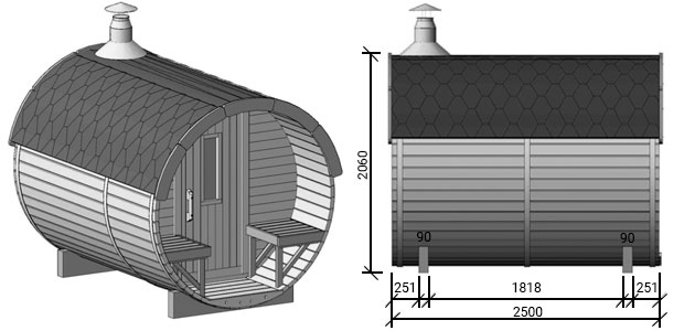 misure sauna plutone