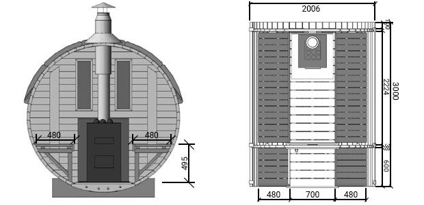 misure sauna plutone misure sauna plutone