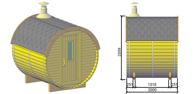 misure sauna plutone