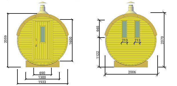misure sauna plutone