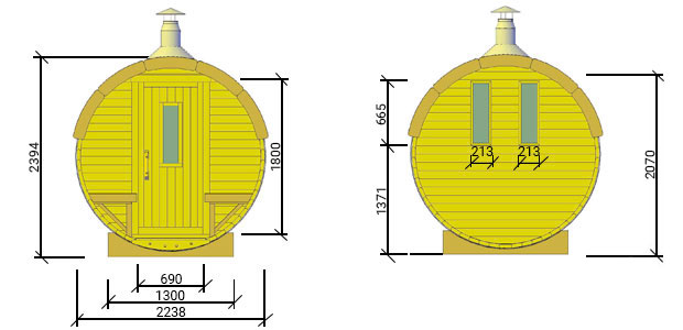 misure sauna plutone