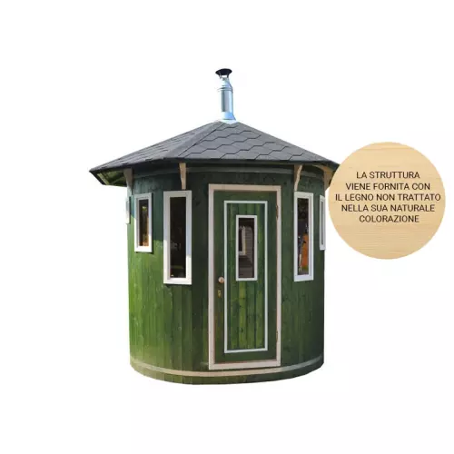 Struttura per sauna finlandese tradizionale da esterno CARONTE 5-7 posti