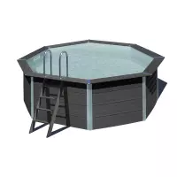 Piscina in legno composito WPC WOOD Connect Ø 4,10 x h 1,24 m
