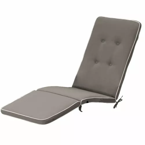 Cuscino da esterno per deckchair, 184x48 cm con bordino : Colore TORTORA con bordino ecru