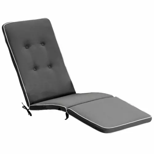 Cuscino da esterno per deckchair, 184x48 cm con bordino : Colore GRIGIO con bordino ecru