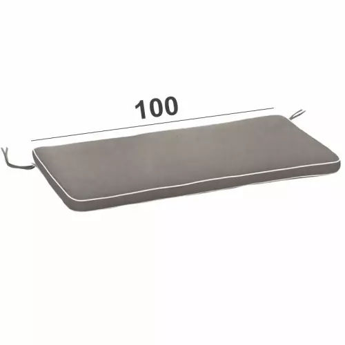 Cuscino per panca 2 posti 100 x 45 cm, colore TORTORA con bordino ecru