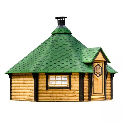 Casetta da giardino in legno GAIA Ø 5,17 x h 3,56 m con barbecue