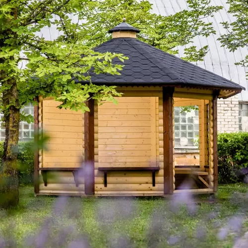 Chiosco in legno di abete rosso TETI Ø 3,47 m