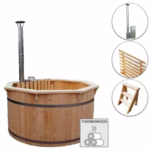 Tinozza in legno BERGEN Ø 1,5 m con stufa : Kit STANDARD legno Thermowood