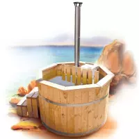 Tinozza in legno BERGEN Ø 2,2 m con stufa