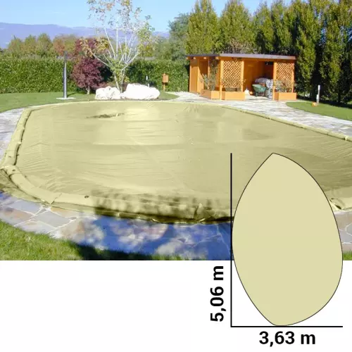 Copertura per piscina Polartex® COLOR 650 PVC a forma libera 5,06 x 3,63 m con Salamotti