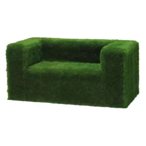 Divano GREEN rivestito con erba sintetica, 2 posti